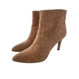 Sam Edelman Olette Suede Heeled Bootie Size 9.5 Pointed Toe Golden Caramel Suede